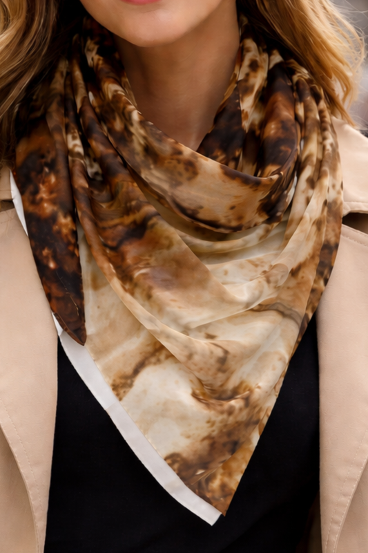 The "Archive" Scarf in Gilded Vellum | 100% Silk Twill